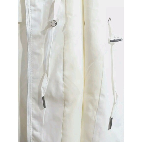NWT Vince Camuto Womens Chic Hooded Rain Jacket Water Wind Resistant White XL - Picture 6 of 9